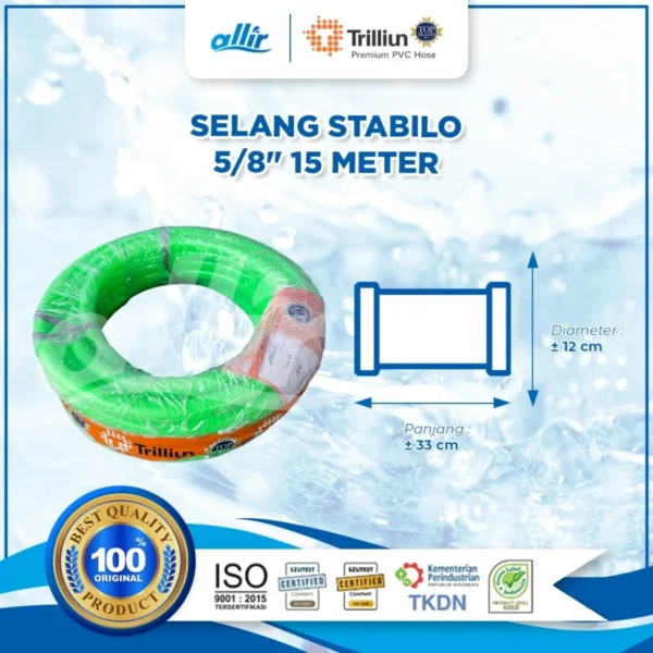 Selang Trilliun Stabilo 5/8" 15 Meter – Selang PVC Elastis & Multifungsi - Image 2