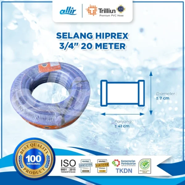 Selang Trilliun Hiprex 3/4" x 20 Meter – Tahan Tekanan, Transparan, dan Kuat - Image 2