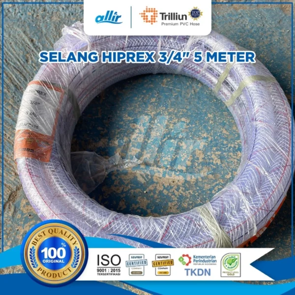 Selang Trilliun Hiprex 3/4" x 5 Meter – Kuat, Transparan, Tahan Tekanan Tinggi - Image 3