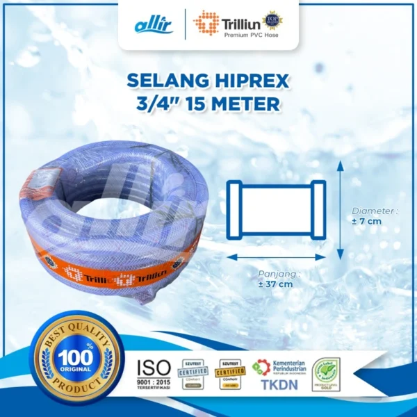 Selang Trilliun Hiprex 3/4" x 15 Meter – Tahan Tekanan, Transparan, dan Tangguh - Image 2