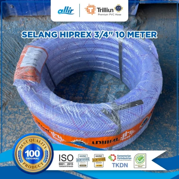 Selang Trilliun Hiprex 3/4" x 10 Meter – Tangguh & Transparan untuk Tekanan Tinggi - Image 2