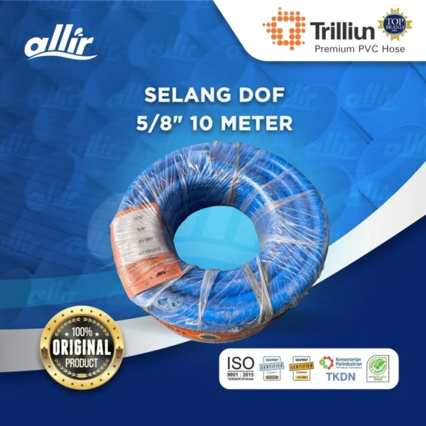 Selang Trilliun Dof 5/8" x 10 Meter – PVC Murni, Fleksibel & Tahan Lama