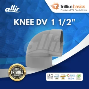 Fitting uPVC Trilliun Basic Knee DV 1 1/2" Sambungan Pipa Elbow Kuat & Tahan Lama