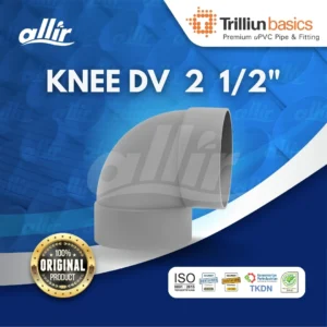 Fitting uPVC Trilliun Basic Knee DV 2 1/2" Sambungan Pipa Elbow Tahan Korosi & Berkualitas