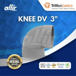 Fitting uPVC Trilliun Basic Knee DV 3" Sambungan Pipa Elbow Kuat & Anti Korosi