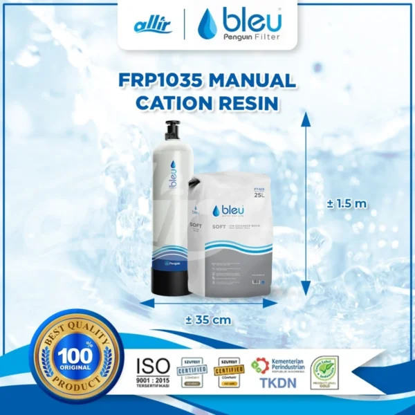 Penguin Bleu FRP1035 Manual Cation Resin - Filter Air Anti Kerak & Hemat Air - Image 3