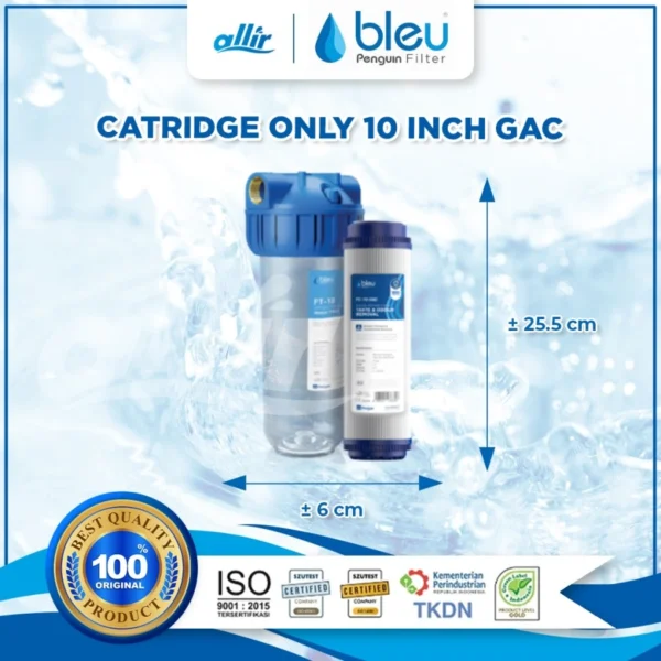 Penguin Cartridge Filter Air GAC 10 Inch FC-10-GAC – Penyaring Bau & Rasa, Filter Karbon Aktif - Image 3