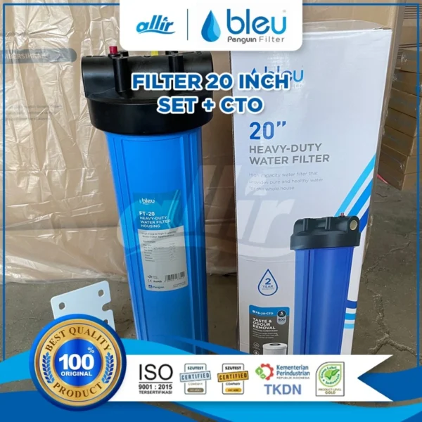 Penguin Filter 20 Inch SET + CTO | Hilangkan Bau & Rasa Klorin, Jernihkan Air - Image 4