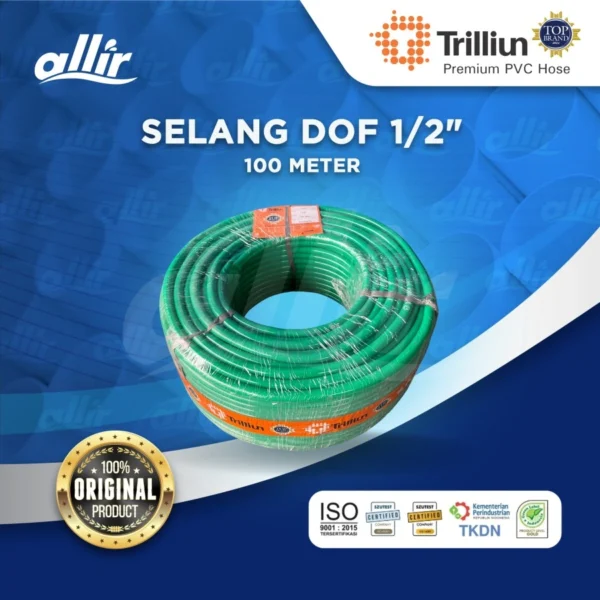 Selang PVC Trilliun Dof 1/2” x 100M, Multifungsi & Elastis