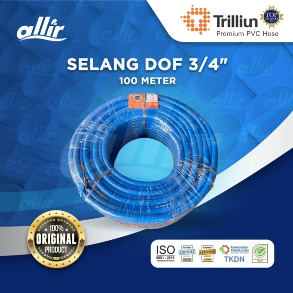 Selang Trilliun Dof 3/4" 100 Meter | Selang Air PVC Fleksibel & Tahan Lama