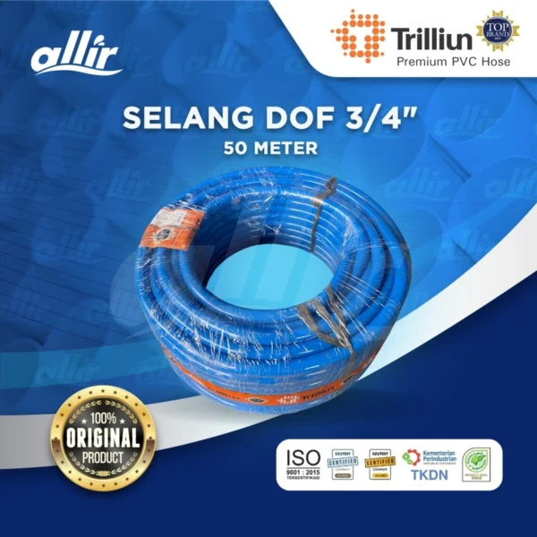 Selang Trilliun Dof 3/4" 50 Meter | Selang Air PVC Fleksibel & Tahan Lama
