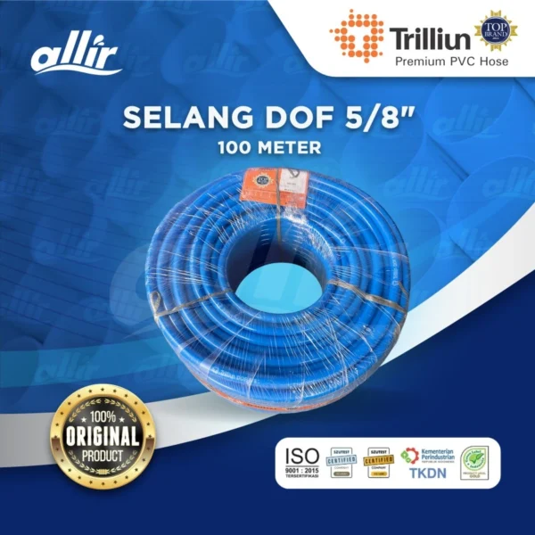 Selang Trilliun Dof 5/8" 100 Meter | Selang Air PVC Fleksibel & Tahan Lama