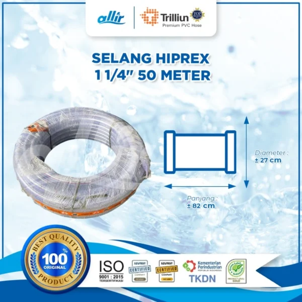 Selang Air Trilliun Hiprex 1 1/4" 50M, Transparan, Kuat & Fleksibel - Image 4
