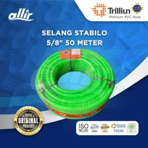 Selang Trilliun Stabilo 5/8" 50M, PVC Murni, Elastis & Tahan Lama