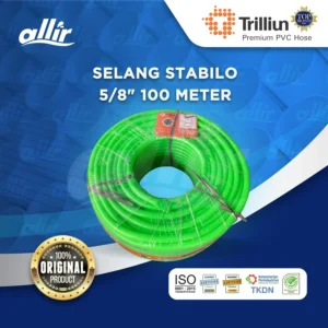 Selang Trilliun Stabilo 5/8" 100M, PVC Murni, Fleksibel & Tahan Lama
