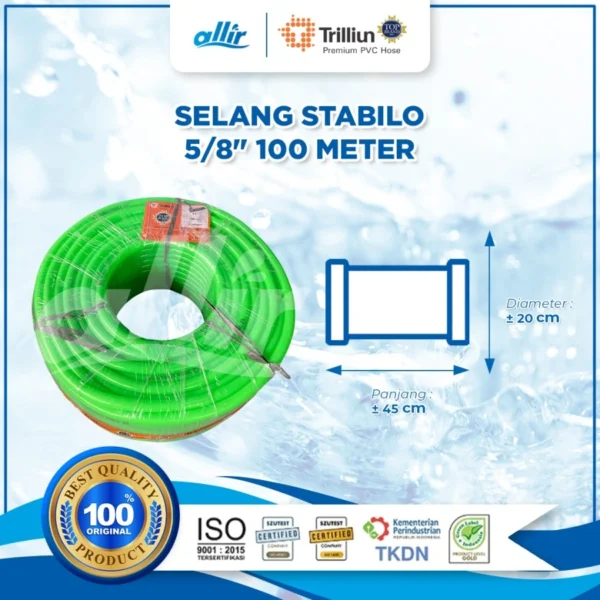 Selang Trilliun Stabilo 5/8" 100M, PVC Murni, Fleksibel & Tahan Lama - Image 2