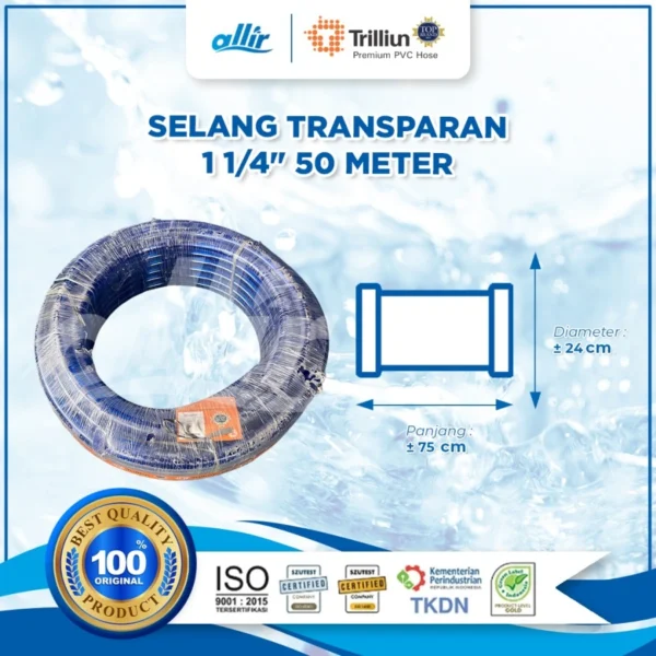 Selang Air Trilliun Hiprex 1 1/4" 50M, Transparan, Kuat & Fleksibel - Image 4