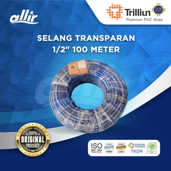 Selang Trilliun Transparan 1/2" 100 Meter – Jernih, Fleksibel, dan Kuat