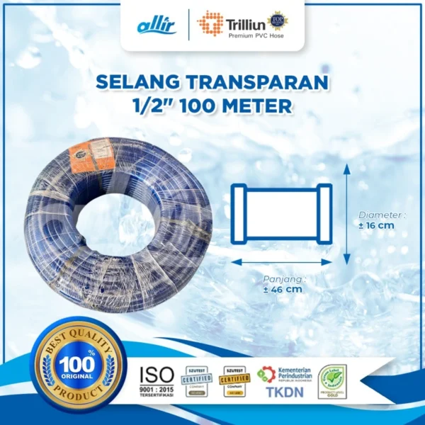 Selang Trilliun Transparan 1/2" 100 Meter – Jernih, Fleksibel, dan Kuat - Image 4