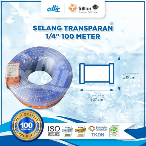 Selang Trilliun Transparan 1/4" 100 Meter | Fleksibel & Jernih - Image 4