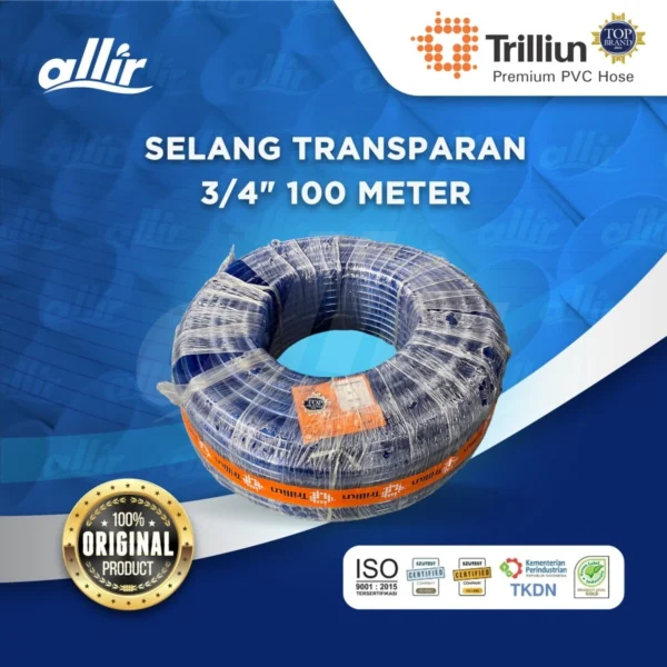 Selang Trilliun Transparan 3/4" 100 Meter – Fleksibel, Jernih, dan Tahan Lama