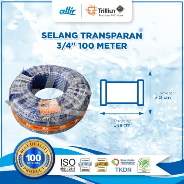 Selang Trilliun Transparan 3/4" 100 Meter – Fleksibel, Jernih, dan Tahan Lama - Image 4