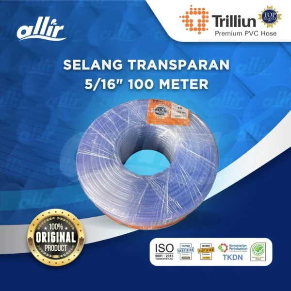 Selang Trilliun Transparan 5/16" 100 Meter – Jernih, Fleksibel, dan Tahan Lama