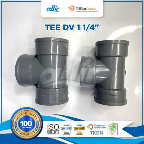 Fitting uPVC Trilliunbasics DV Tee 1 1/4" | Sambungan Pipa T Kuat & Anti Korosi - Image 4
