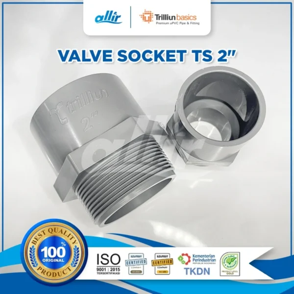 Fitting uPVC Trilliun Basic Valve Socket TS 2" Sambungan Pipa Berkualitas - Image 2