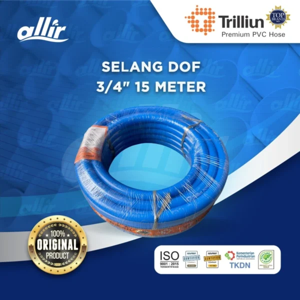 Selang Trilliun Dof 3/4" x 15 Meter – PVC Murni, Kuat & Fleksibel