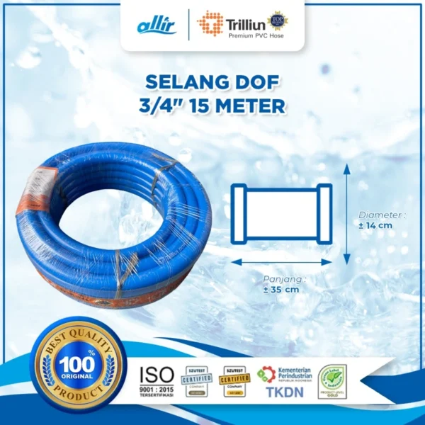 Selang Trilliun Dof 3/4" x 15 Meter – PVC Murni, Kuat & Fleksibel - Image 2
