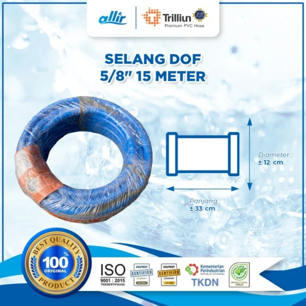 Selang Trilliun Dof 5/8" x 15 Meter – PVC Murni, Fleksibel & Tahan Lama - Image 2