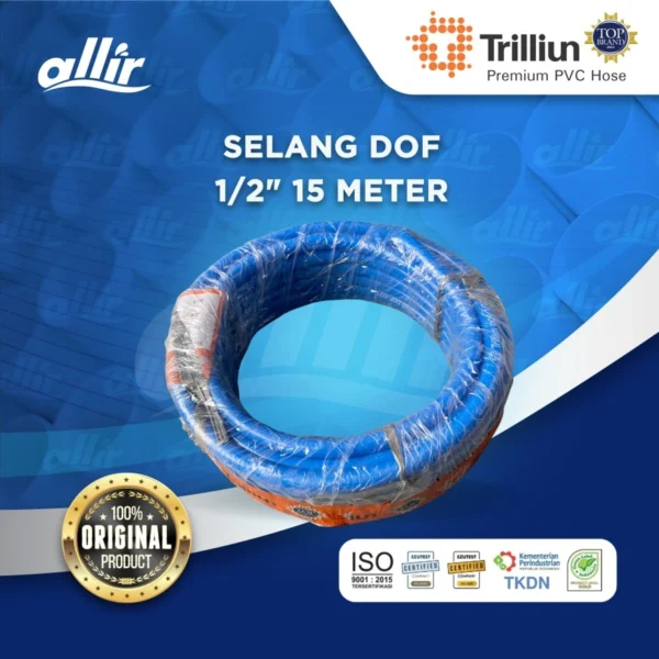 Selang Trilliun Dof 1/2" x 15 Meter – PVC Murni, Lentur & Multifungsi